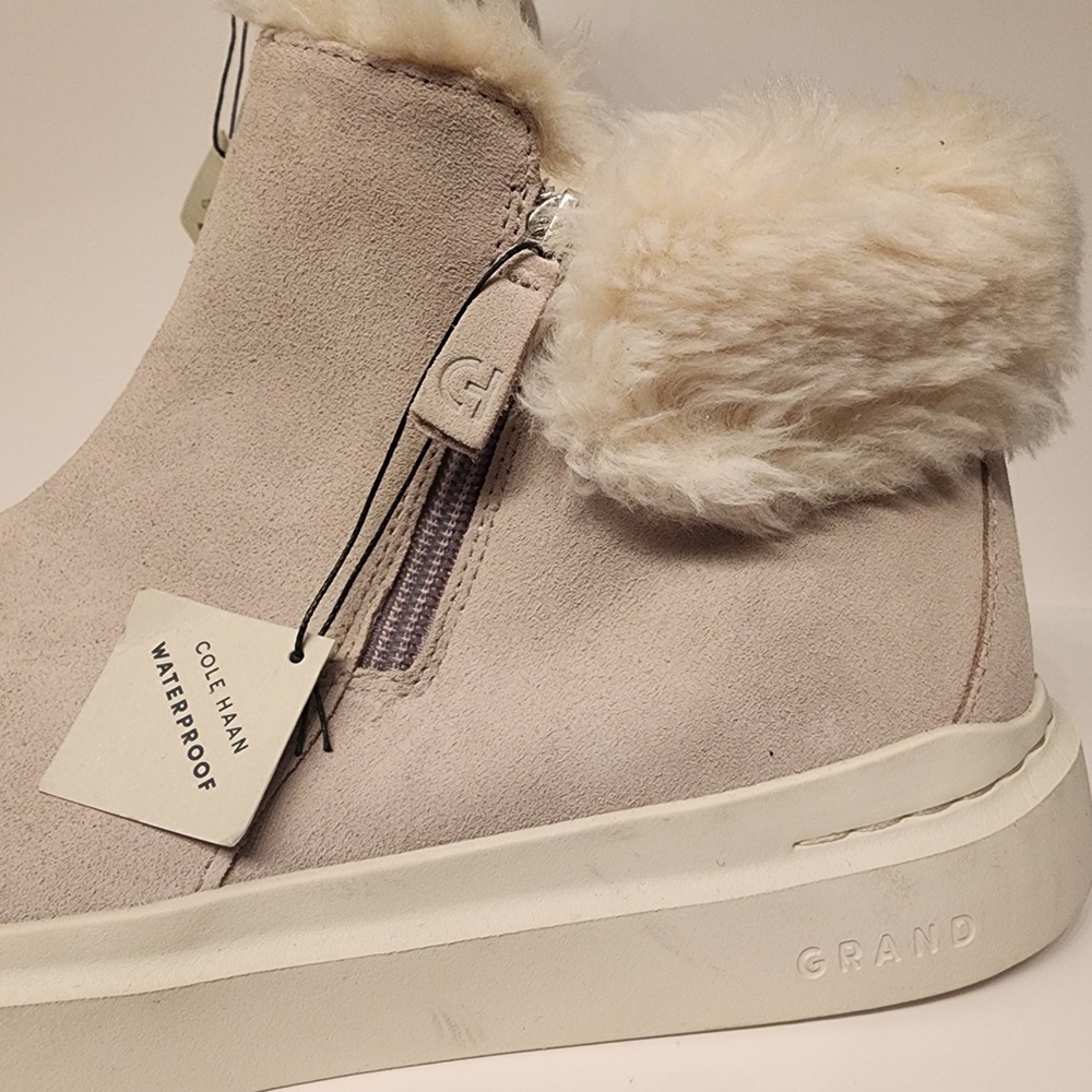 Cole Haan Grandpro Rally Round Toe Zippered Snow Suede Booties Women's Grey 10 - Picture 7 of 14